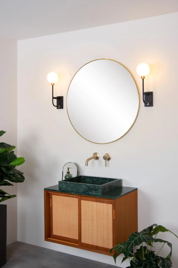 Lucide BEREND - Wall light Bathroom - 1xG9 - IP44 - Black - atmosphere 5